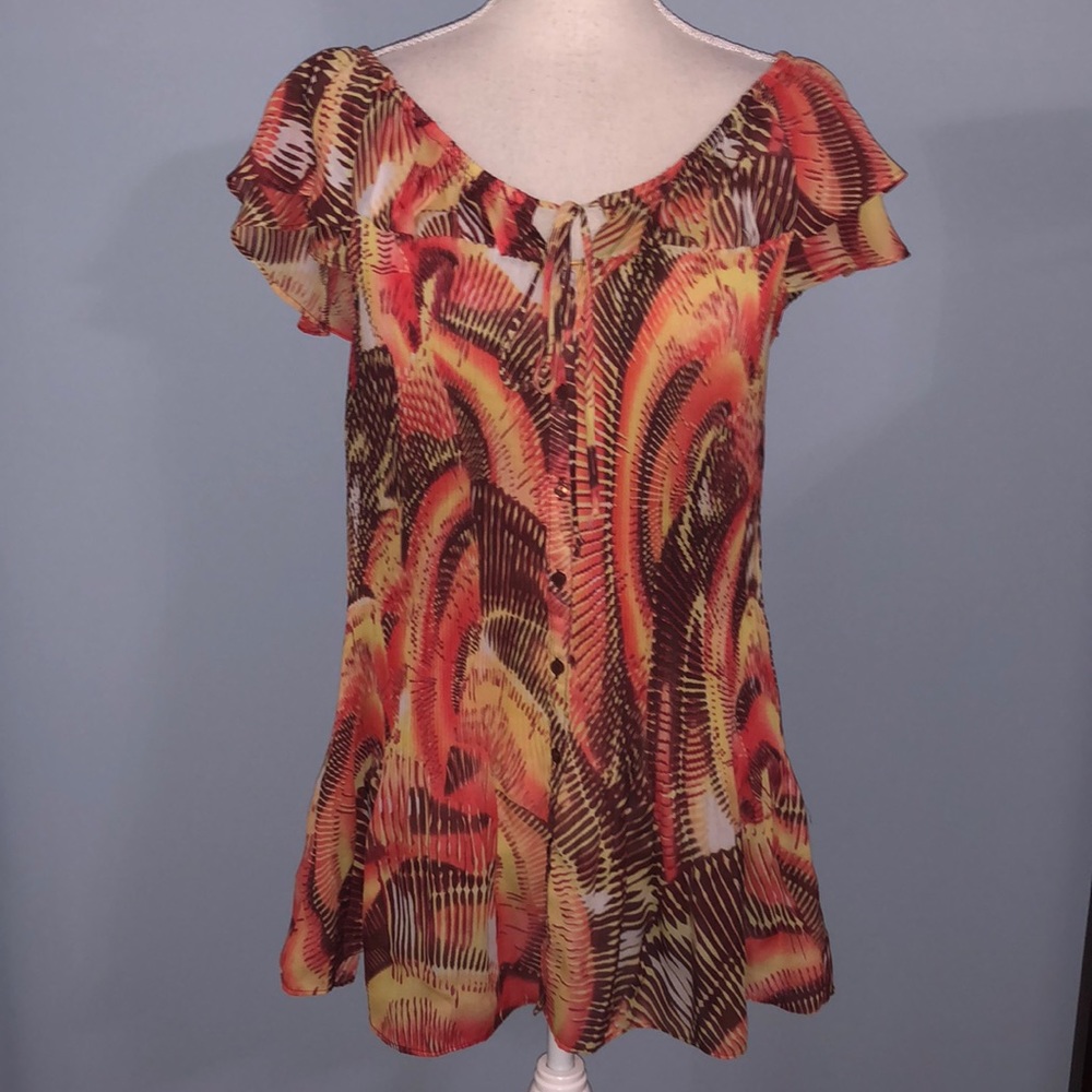 Ashley Stewart pleated ribbed shirt